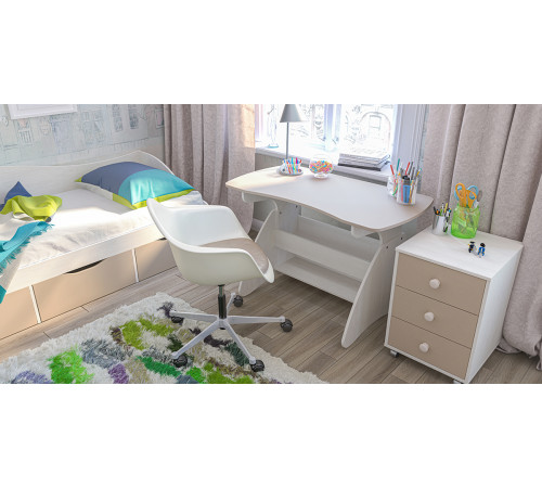 Детская прикроватная тумба с ящиками Комби МН-211-04 капучино Детская прикроватная тумба с ящиками Комби МН-211-04 капучино