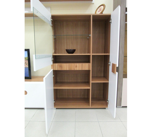 Модульная мебель для гостиной Леонардо белый глянец композиция 1