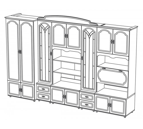 Стенка для гостиной Романтика ВК-09.1 от Мебель-Неман Стенка для гостиной Романтика ВК-09.1 от Мебель-Неман