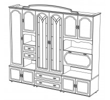 Стенка для гостиной Романтика ВК-09.2 от Мебель-Неман Стенка для гостиной Романтика ВК-09.2 от Мебель-Неман