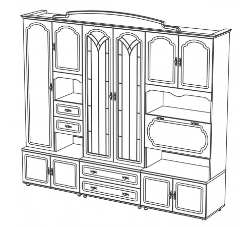 Стенка для гостиной Романтика ВК-09.2 от Мебель-Неман Стенка для гостиной Романтика ВК-09.2 от Мебель-Неман