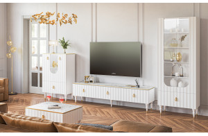 Шкаф-витрина Лоренсо МН-043-25 белый Шкаф-витрина Лоренсо МН-043-25 белый