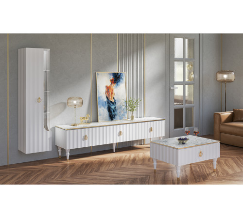 Шкаф-витрина навесной Лоренсо МН-043-02/03 белый Шкаф-витрина навесной Лоренсо МН-043-02/03 белый