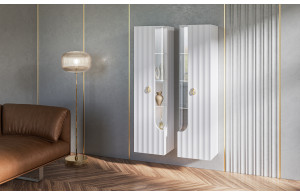 Шкаф-витрина навесной Лоренсо МН-043-02/03 белый Шкаф-витрина навесной Лоренсо МН-043-02/03 белый