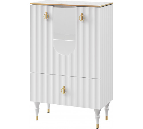 Комбинированный шкаф витрина Лоренсо МН-043-01 белый