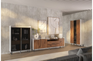 Гостиная Модена Белая/Дуб Элисон Гостиная Модена Белая/Дуб Элисон