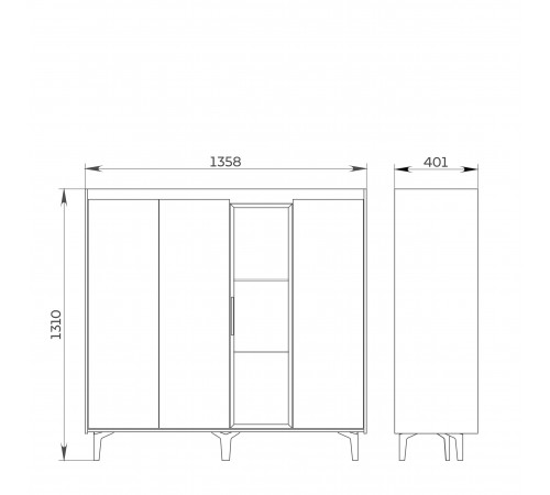Шкаф комбинированный Модена МН-048-02 Шкаф комбинированный Модена МН-048-02