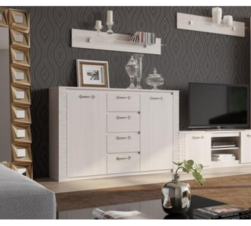 Широкий комод 1400 Элана, цвет Бодега белая Широкий комод 1400 Элана, цвет Бодега белая