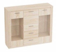 Широкий комод с баром для гостиной Элана, цвет Бодега белая Широкий комод с баром для гостиной Элана, цвет Бодега белая