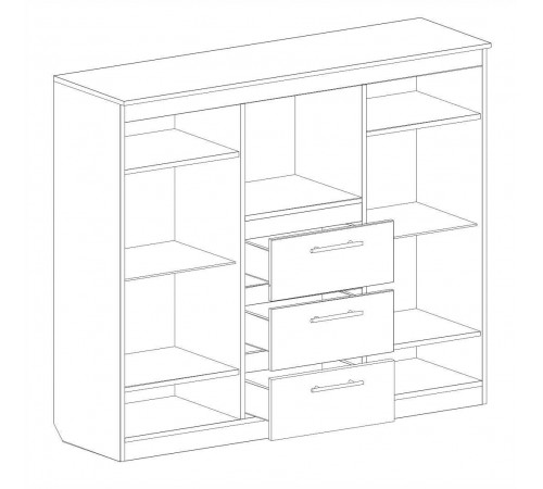 Широкий комод с баром для гостиной Элана, цвет Бодега белая Широкий комод с баром для гостиной Элана, цвет Бодега белая