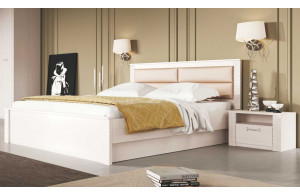 Двуспальная кровать Элана, цвет Бодега белая Двуспальная кровать Элана, цвет Бодега белая