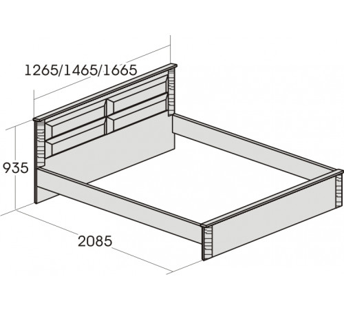 Двуспальная кровать Элана, цвет Бодега белая Двуспальная кровать Элана, цвет Бодега белая