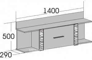 Навесная закрытая полка для гостиной Элана Навесная закрытая полка для гостиной Элана