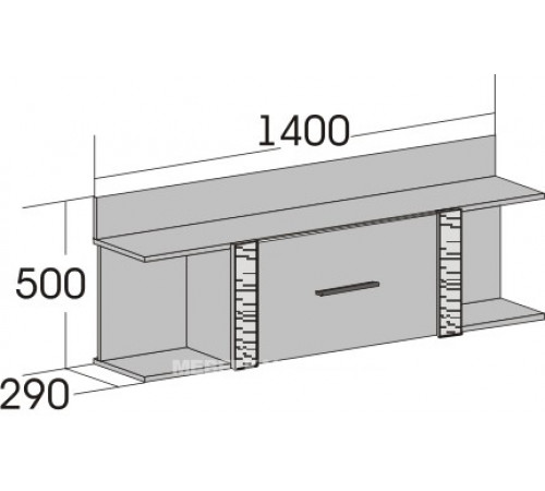 Навесная закрытая полка Элана  Навесная закрытая полка Элана