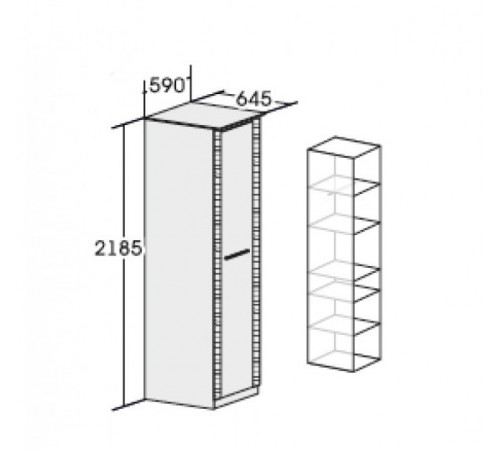 Одностворчатый шкаф с полками для спальни Элана, цвет Бодега белая Одностворчатый шкаф с полками для спальни Элана, цвет Бодега белая