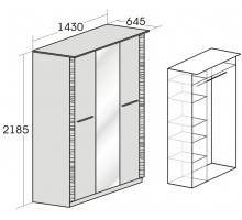 Трехстворчатый шкаф гардероб для спальни Элана Трехстворчатый шкаф гардероб для спальни Элана