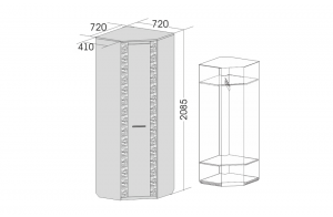 Угловой шкаф гардероб для гостиной Элана Угловой шкаф гардероб для гостиной Элана