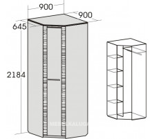 Угловой шкаф гардероб для спальни Элана, цвет Бодега белая Угловой шкаф гардероб для спальни Элана, цвет Бодега белая