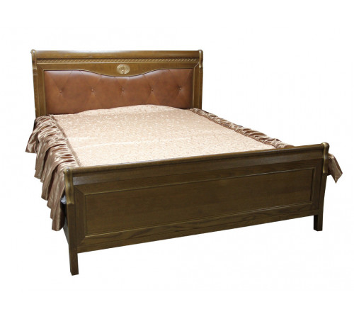 Двуспальная кровать Лика ММ-137-02 (медовый дуб+зп)с изножьем Двуспальная кровать Лика ММ-137-02 (медовый дуб+зп)с изножьем