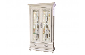 Шкаф с витриной Оскар ММ-210-02 (белая эмаль+пт)