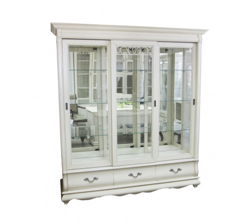 Шкаф с витриной Оскар ММ-210-03 (белая эмаль+пт) Шкаф с витриной Оскар ММ-210-03 (белая эмаль+пт)