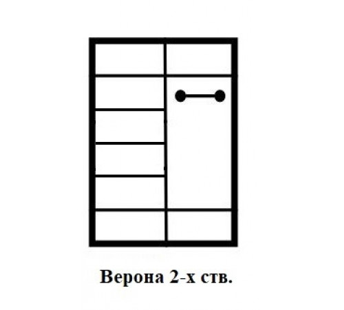 Двухстворчатый шкаф для одежды Верона MUR-102-05 st Двухстворчатый шкаф для одежды Верона MUR-102-05 st