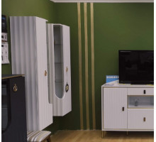 Шкаф-витрина навесной Лоренсо МН-043-02/03 белый Распродажа с экспозиции Шкаф-витрина навесной Лоренсо МН-043-02/03 белый Распродажа с экспозиции