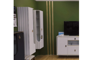 Шкаф-витрина навесной Лоренсо МН-043-02/03 белый Распродажа с экспозиции Шкаф-витрина навесной Лоренсо МН-043-02/03 белый Распродажа с экспозиции