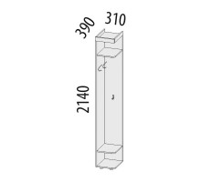 Угловой стеллаж-вешалка Мэри 39.15 левая Угловой стеллаж-вешалка Мэри 39.15 левая