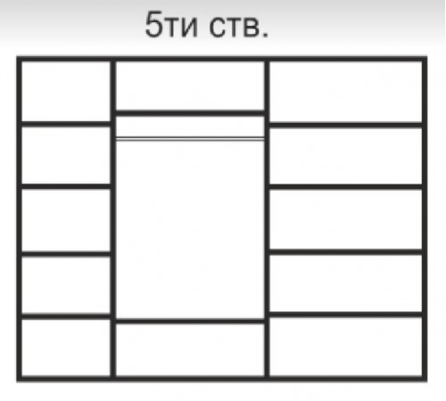 Пятистворчатый шкаф для одежды с зеркалом Rimini Solo РМШ1/5 (s) (слоновая кость) Пятистворчатый шкаф для одежды с зеркалом Rimini Solo РМШ1/5 (s) (слоновая кость)