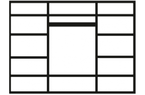 Шестистворчатый шкаф для одежды Diora ДШ2/6 (слоновая кость) Шестистворчатый шкаф для одежды Diora ДШ2/6 (слоновая кость)