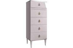 Комод узкий для белья с планкой Rimini Solo РМКМ-2 (s) (слоновая кость) Комод узкий для белья с планкой Rimini Solo РМКМ-2 (s) (слоновая кость)