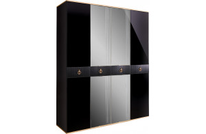 Четырехстворчатый шкаф для одежды с зеркалом Rimini Solo РМШ1/4 (s) (черный) Четырехстворчатый шкаф для одежды с зеркалом Rimini Solo РМШ1/4 (s) (черный)