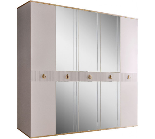 Пятистворчатый шкаф для одежды с зеркалом Rimini Solo РМШ1/5 (s) (слоновая кость) Пятистворчатый шкаф для одежды с зеркалом Rimini Solo РМШ1/5 (s) (слоновая кость)