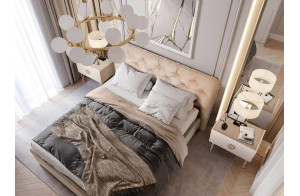 Двуспальная кровать с подъемным механизмом BOGEMIA (жемчуг) Двуспальная кровать с подъемным механизмом BOGEMIA (жемчуг)