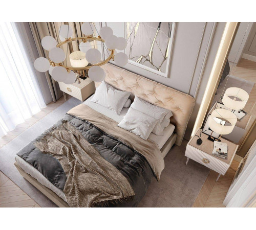 Двуспальная кровать с подъемным механизмом BOGEMIA (жемчуг) Двуспальная кровать с подъемным механизмом BOGEMIA (жемчуг)