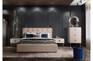 Двуспальная кровать с подъемным механизмом BOGEMIA (жемчуг) Двуспальная кровать с подъемным механизмом BOGEMIA (жемчуг)