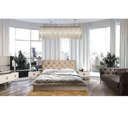 Двуспальная кровать с подъемным механизмом BOGEMIA (жемчуг) Двуспальная кровать с подъемным механизмом BOGEMIA (жемчуг)