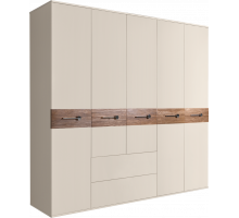 Пятистворчатый шкаф для одежды с ящиками Богемия Вуд (Bogemia Wood) БМШ2/51 (Wo)