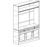 Шкаф многоцелевой в гостиную Орлеан 840 ясень светлый Шкаф многоцелевой в гостиную Орлеан 840 ясень светлый