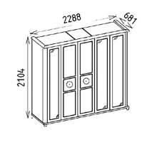 Шкаф платяной 5-ти дверный Мистраль (Mistral) MIST-33 Шкаф платяной 5-ти дверный Мистраль (Mistral) MIST-33