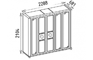 Шкаф платяной 5-ти дверный Мистраль (Mistral) MIST-33 Шкаф платяной 5-ти дверный Мистраль (Mistral) MIST-33
