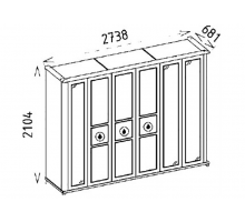 Шкаф платяной 6-ти дверный Мистраль (Mistral) MIST-34 Шкаф платяной 6-ти дверный Мистраль (Mistral) MIST-34