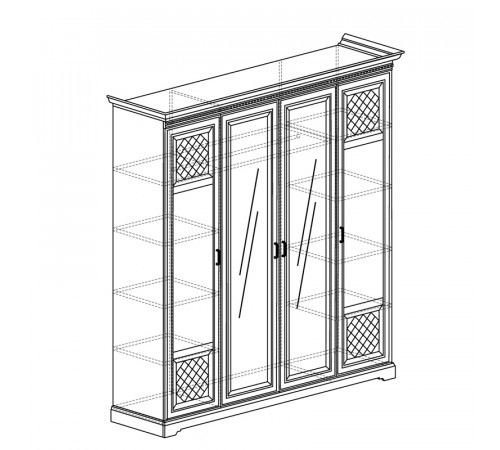 Четырехдверный шкаф Парма 814 кремовый белый Четырехдверный шкаф Парма 814 кремовый белый