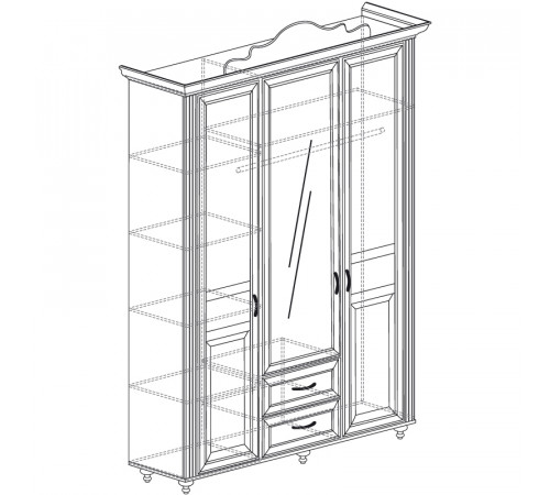 Трехдверный шкаф Алиса 563 Трехдверный шкаф Алиса 563