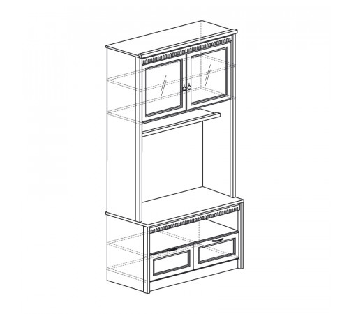 Шкаф витрина комбинированный Лючия 187 темный Шкаф витрина комбинированный Лючия 187 темный
