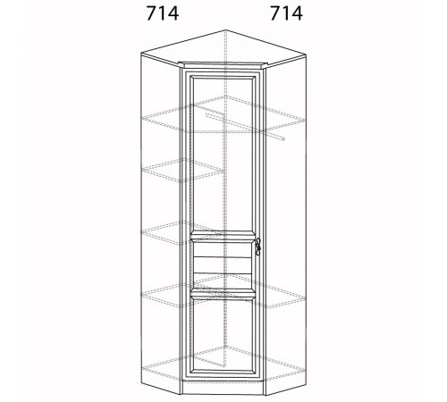 Угловой шкаф для одежды Лира 57 светлый Угловой шкаф для одежды Лира 57 светлый