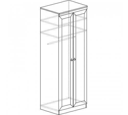 Двустворчатый шкаф для одежды в гостиную Инна 609 темный Двустворчатый шкаф для одежды в гостиную Инна 609 темный