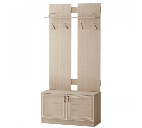 Вешалка с тумбой для прихожей Лира 58 светлая Вешалка с тумбой для прихожей Лира 58 светлая