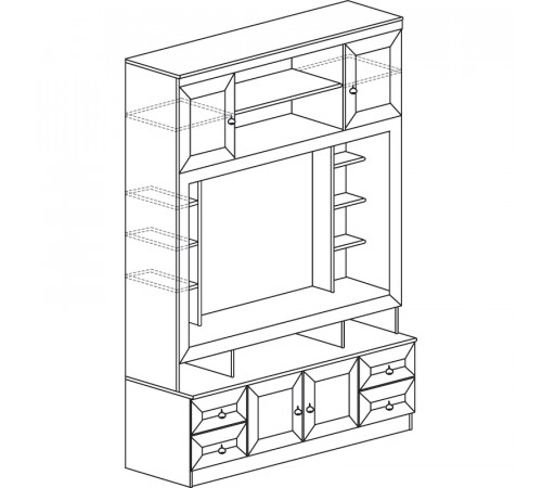 Стенка в гостиную Инна 603 темная